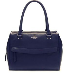 Kate Spade Grant Park Shelby Navy Pebbled Leather Purse with Crossbody Strap